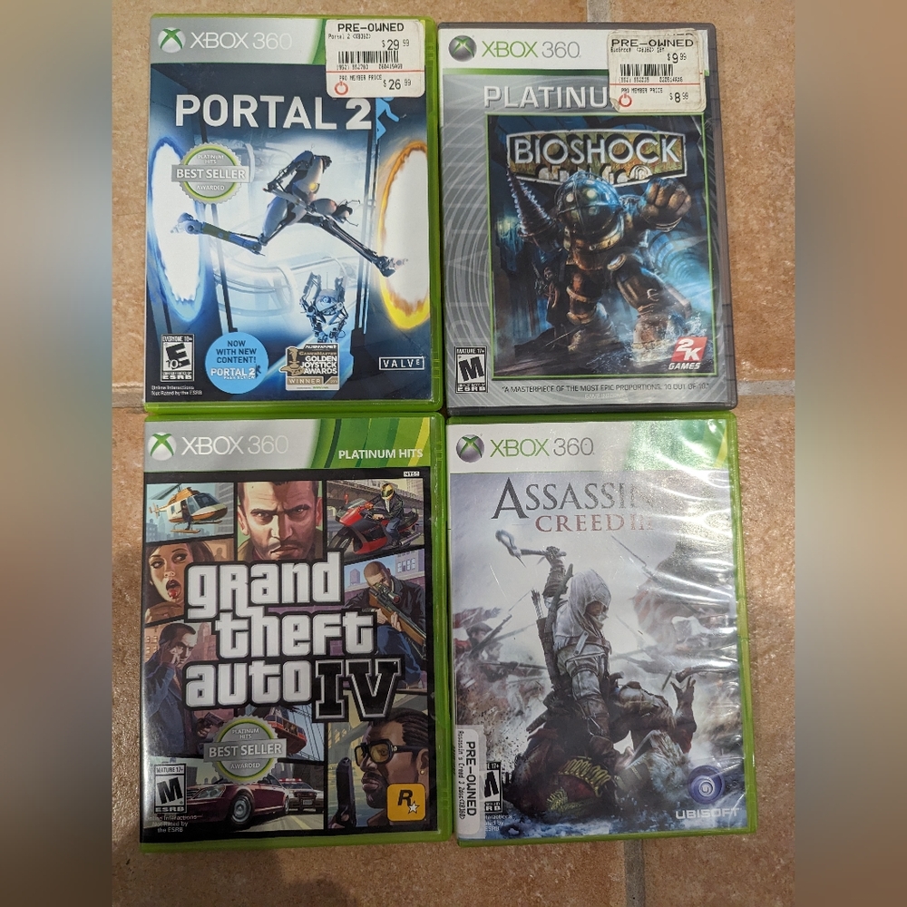 Xbox360 kinect Mature 17+ games bundle grand theft auto, assassins creed plus!